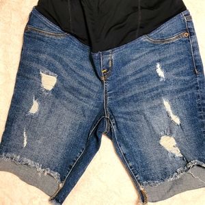 Isabel Maternity Over Bump Denim Shorts